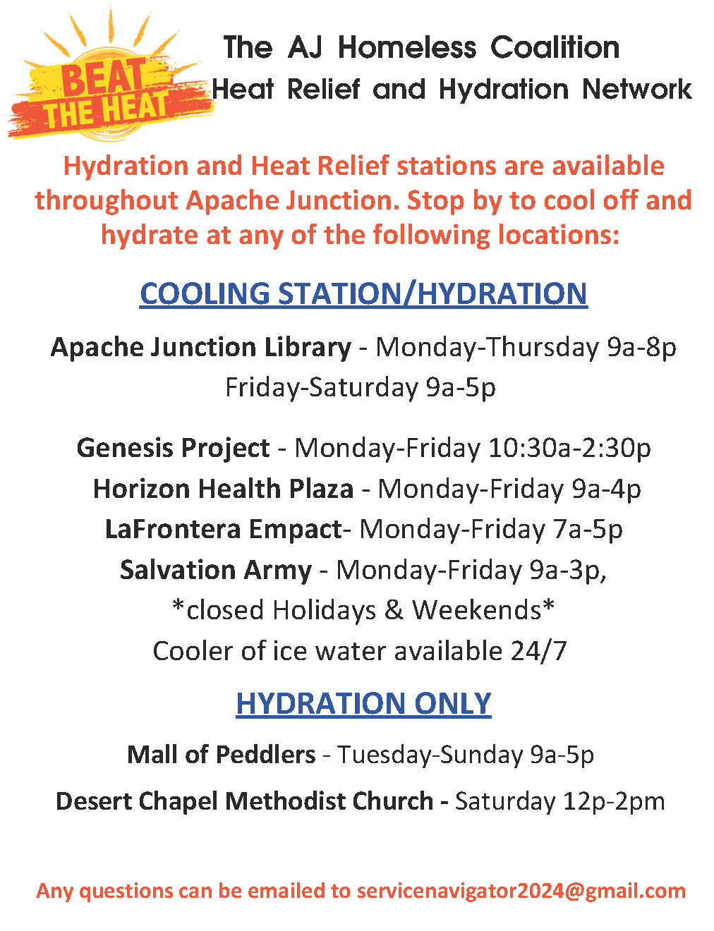 Apache Junction Heat Relief 2026